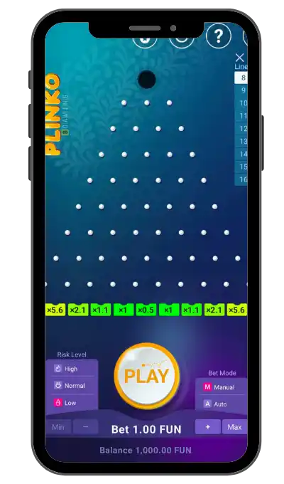 Lancer le jeu depuis le catalogue du Plinko casino